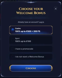 Cazeus Casino Welcome Bonus