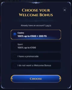 Cazeus Casino स्वागत बोनस